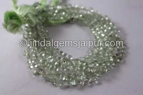 Green Amethyst Faceted Pear Shape Beads